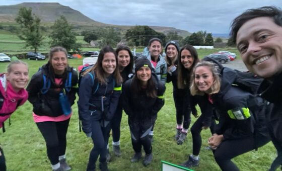 Three Peaks Challengers photographed raising money for Future Dreams breast cancer charity